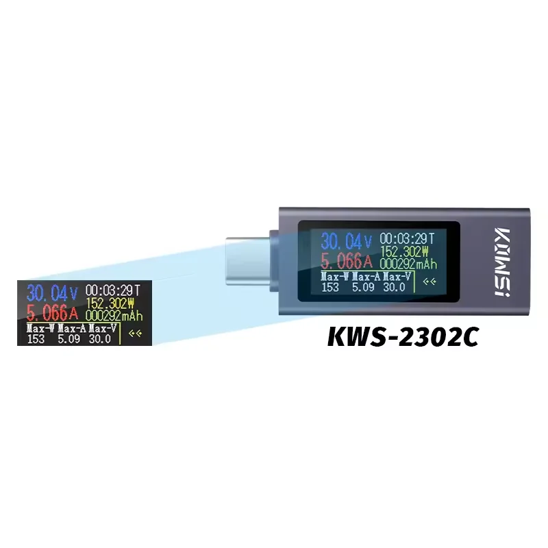 KWS-2303C C 타입 다기능 디지털 디스플레이 DC 전압 전류계 전원 계량기 휴대폰 충전 테스터 DC 4-30V KWS 16,800원