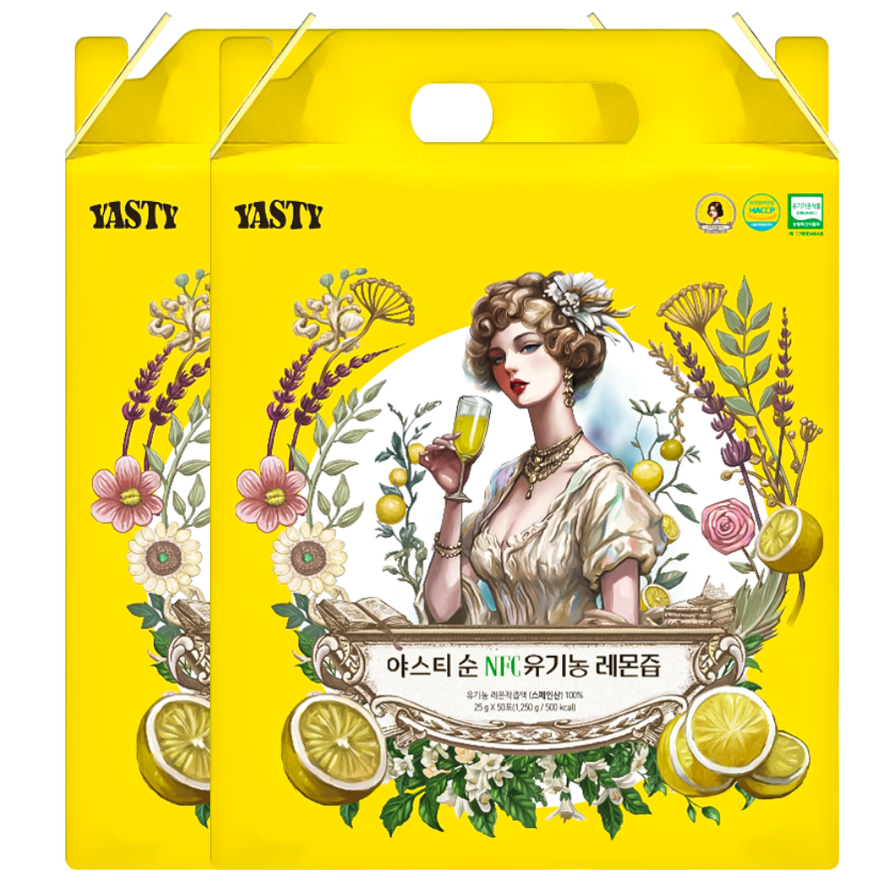 야스티 순 유기농 레몬즙 맛있는 프리미엄 NFC 착즙 100% 스페인산, 100개, 25g 35,500원