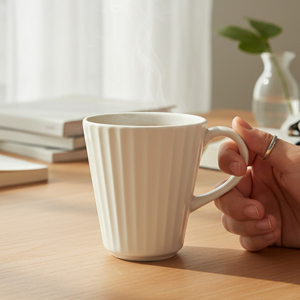 라크(RAK) 포셀린 호텔웨어 커피잔 라인 싱글 티컵 머그컵 200ml 1P, 1세트, 화이트 12,000원
