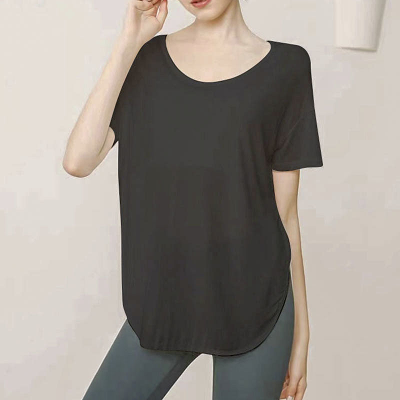 장사부 여성용 루즈핏 요가 필라테스 반팔 티셔츠 12,900원