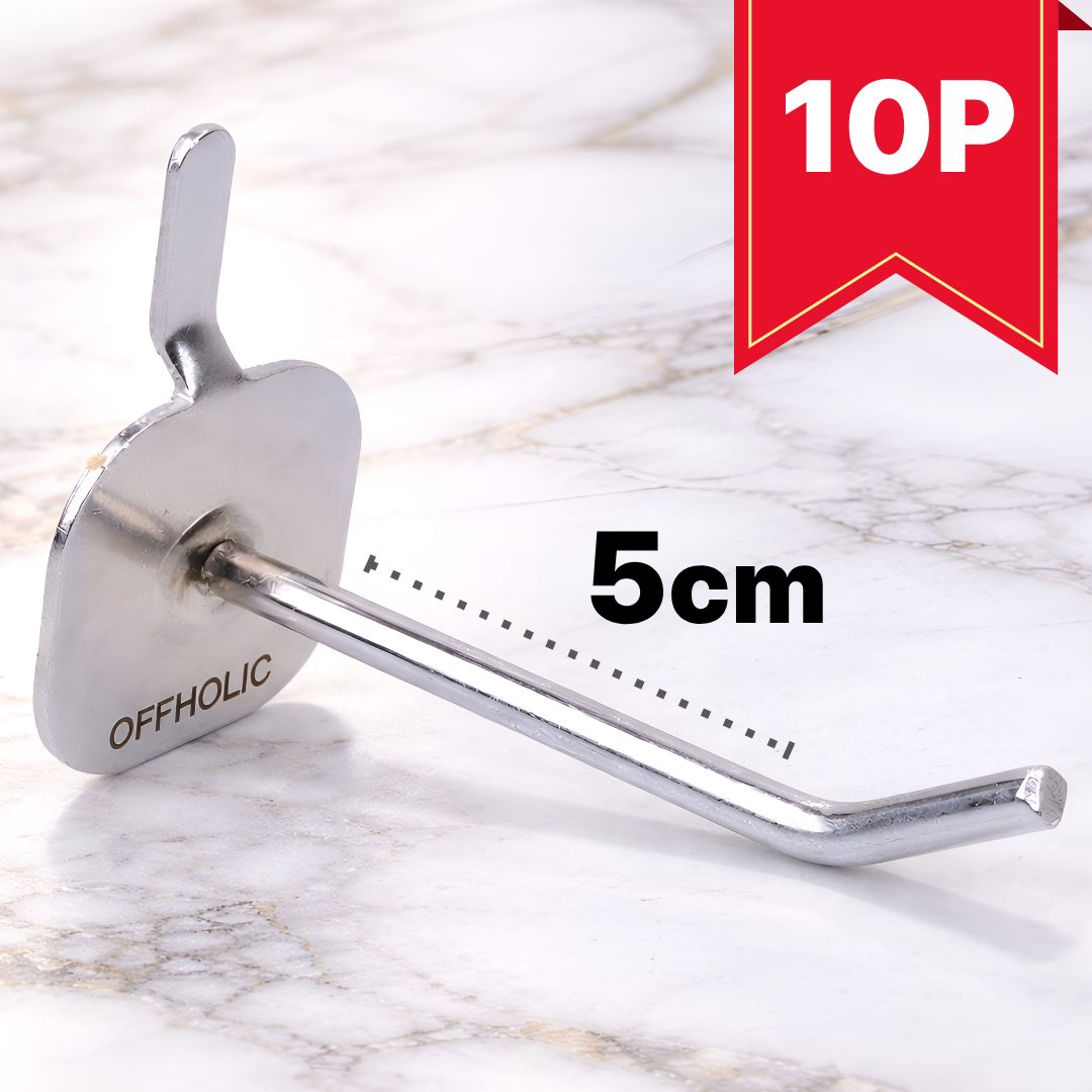 OFFHOLIC 타공판 후크 걸이 표준형, 실버(5cm), 10개 13,200원