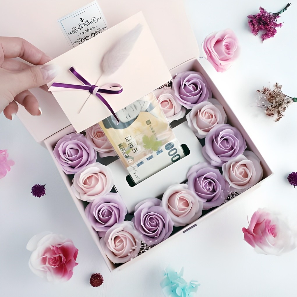 라알레그리아 프리저브드 비누꽃 반전 용돈박스, 라벤더핑크, 1개 24,500원