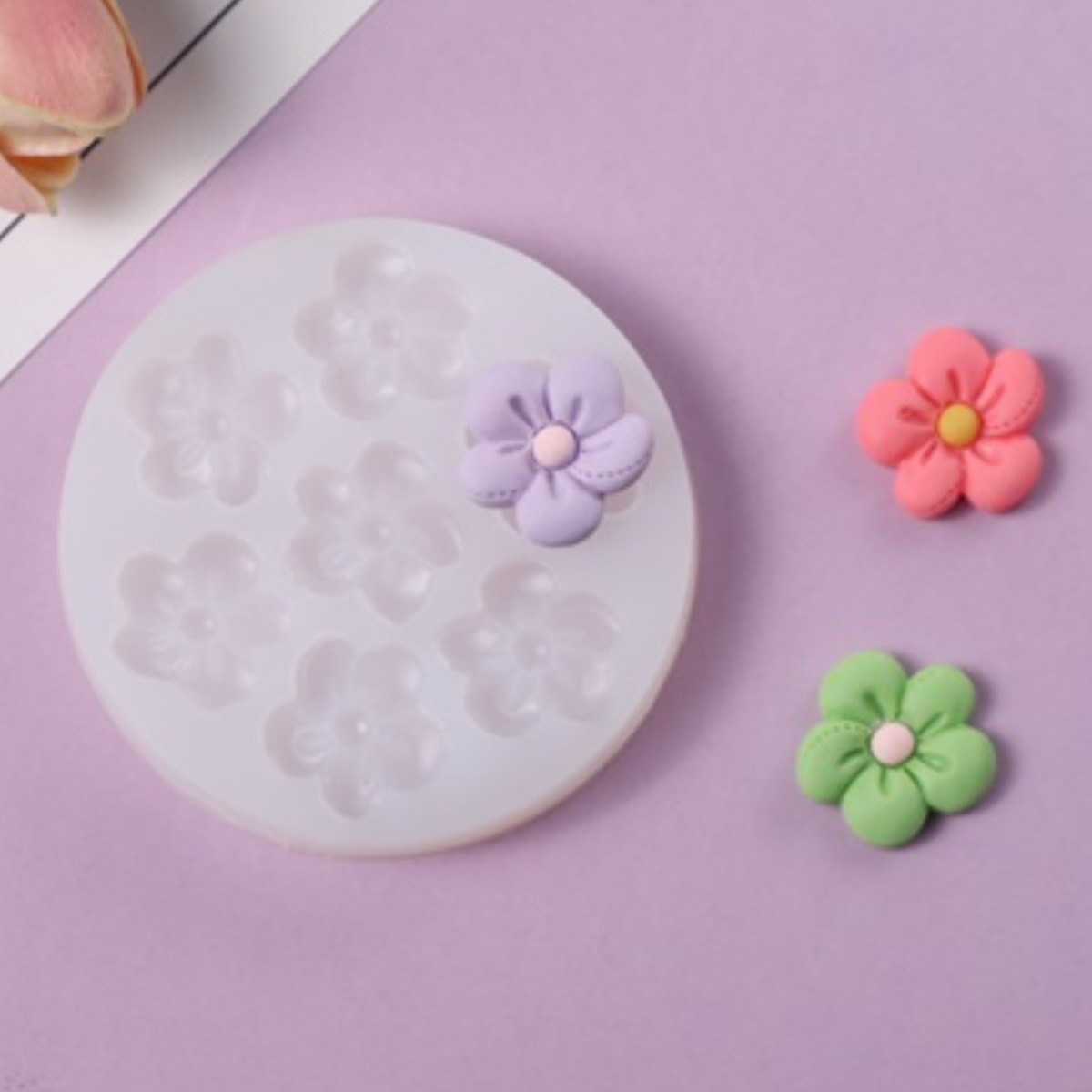 수제몰드 - 통통 플라워 꽃 7구 실리콘 틀 diy 3,850원