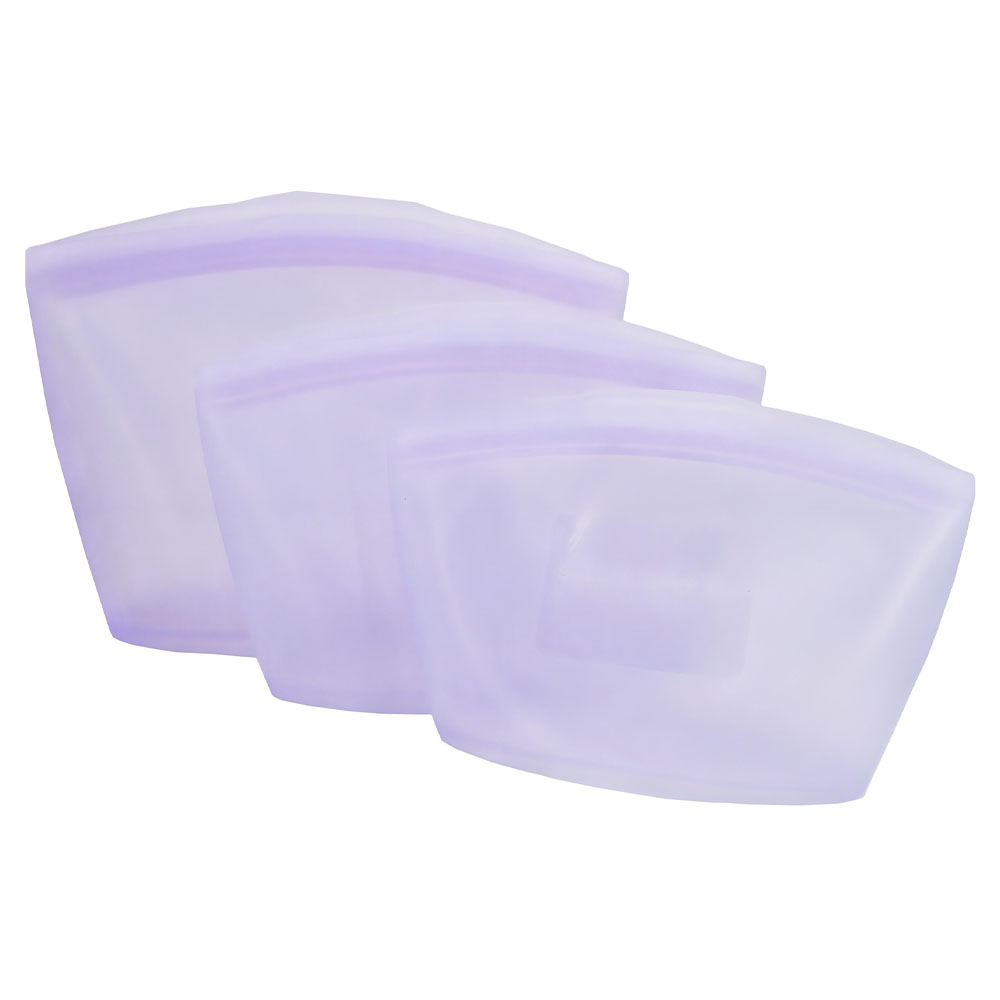 실리팟 프리미엄 실리콘 지퍼백 S + M + L 3종 세트, 라벤더, 1세트 27,930원