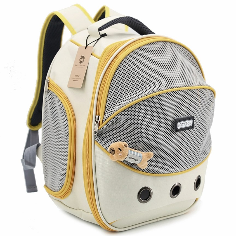 퍼피허그 Mellow 강아지 백팩 산책가방 이동 가방 고양이 애견 캐리어 기내용 컨넬 카시트 배낭, 옐로우, 1개 23,900원