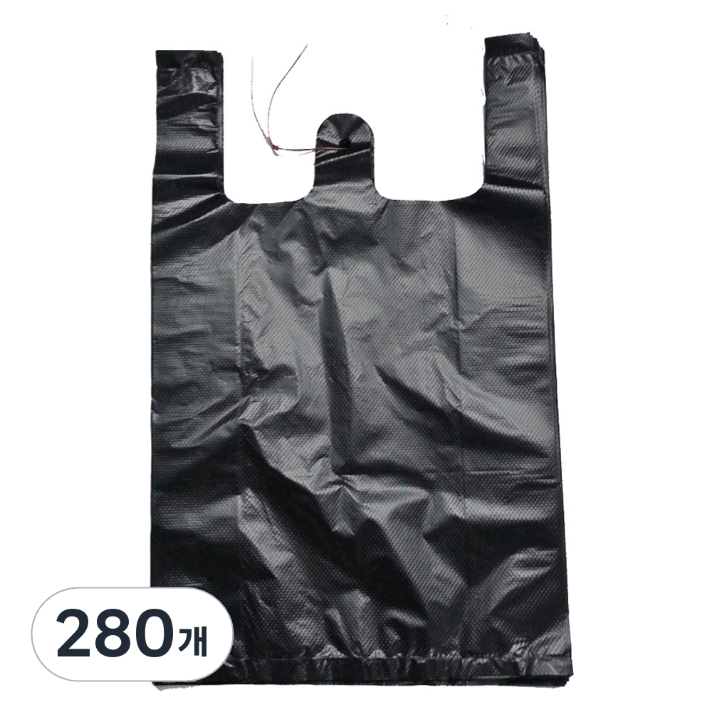 부국비닐봉투 손잡이 고급마트봉투 검정 4호, 15L, 280개 18,500원