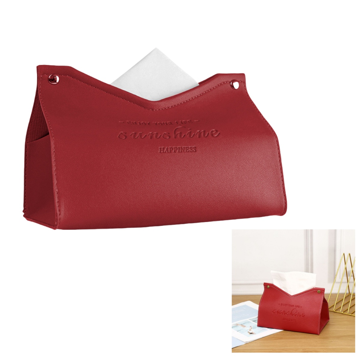 케이엠 각티슈 케이스 휴지 커버 가죽, 레드, 1개 6,500원