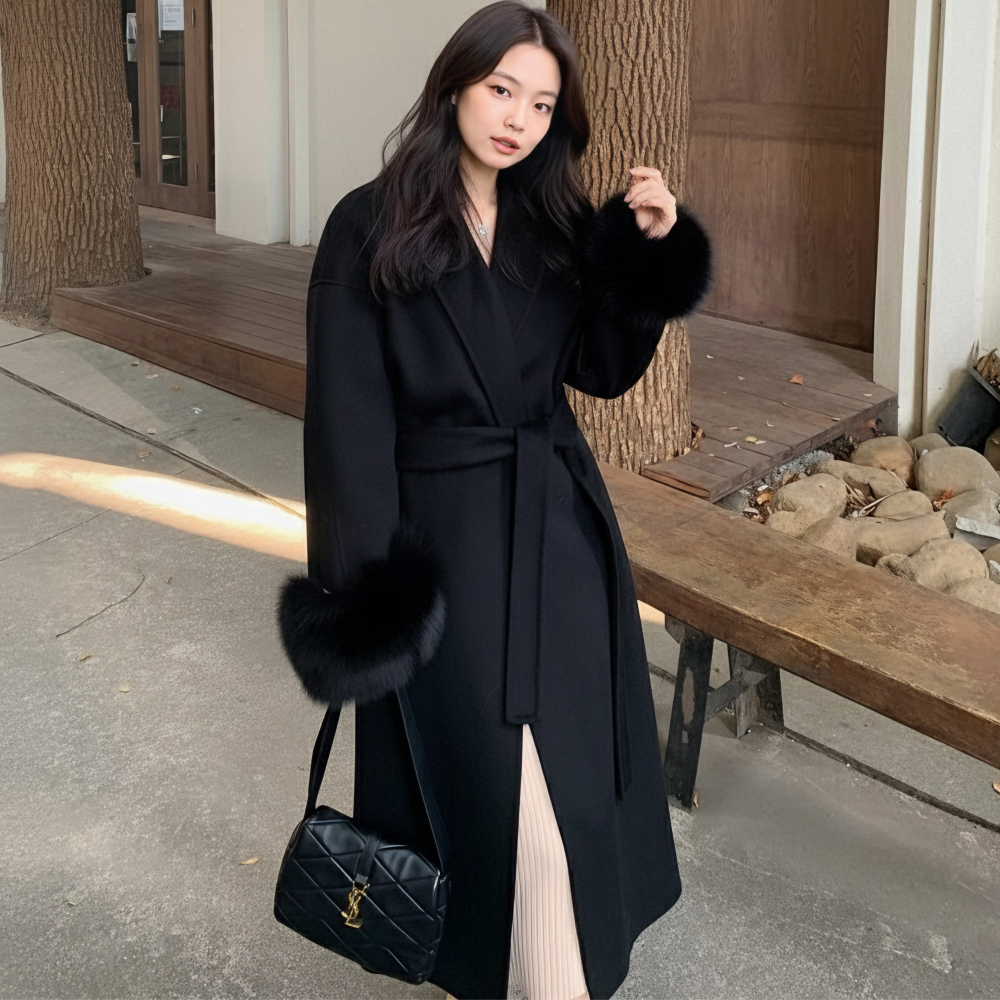 유니크코코 폭스퍼 핸드메이드 울 롱 코트 ot5805 112,000원