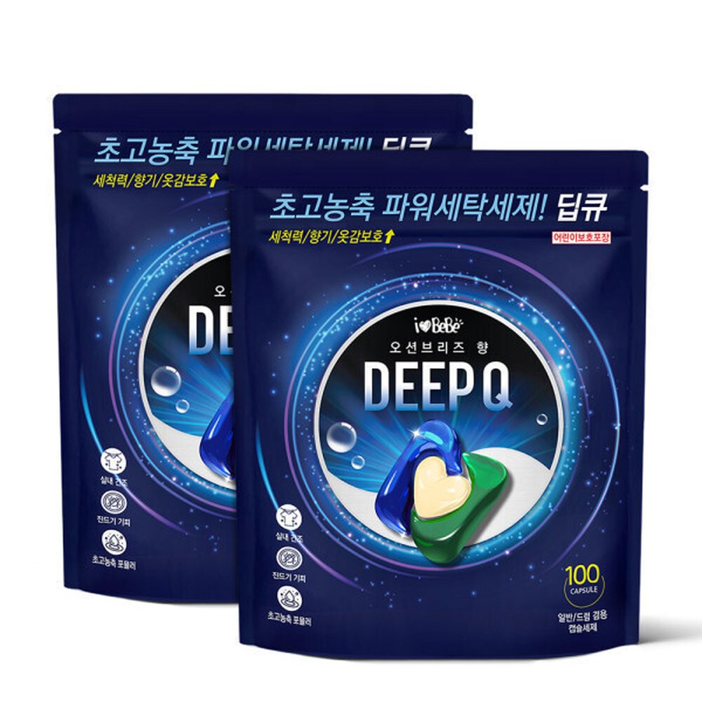 아이러브베베 딥큐 3in1 고농축 캡슐세제 100개 오션브리즈 세탁세제 실내건조 드럼 일반 겸용 25,760원