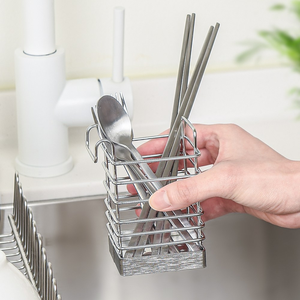 모든집 304 스텐 물빠짐 싱크대 주방 걸이형 수저통 꽂이 정리함 연마제NO 10,350원