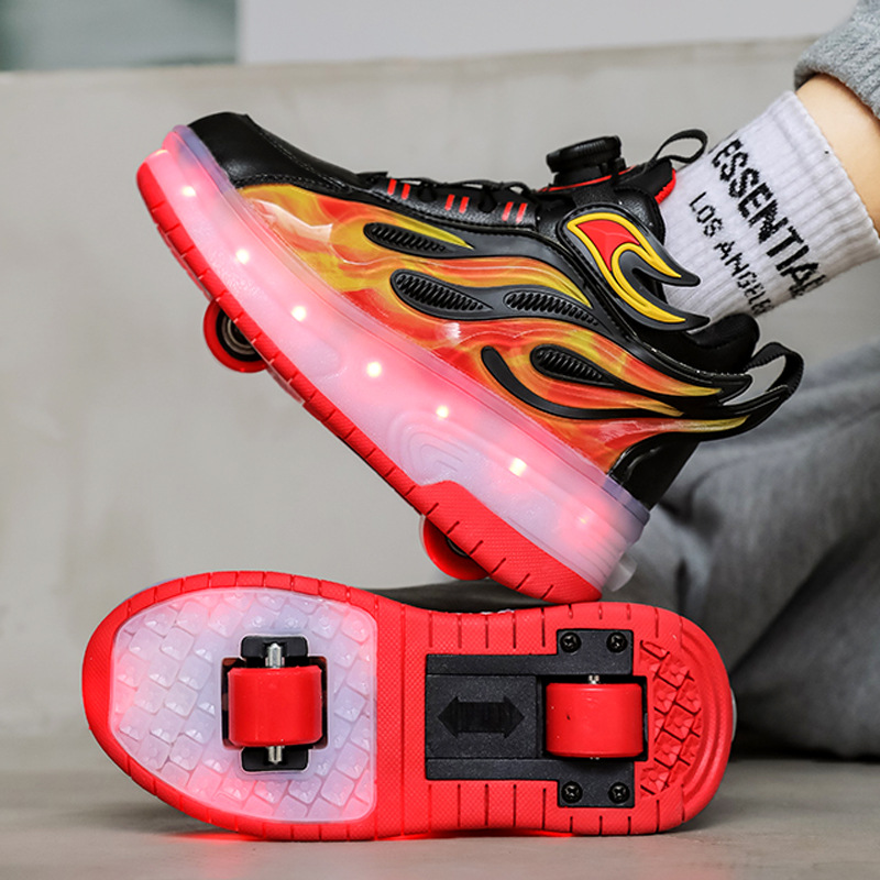 4륜 LED 롤러슈즈 휠리스운동화 바퀴달린 운동화 롤러스케이트운동화(멋진 운동에 필수, 균형 감각을 키우기에 필수) 36,800원