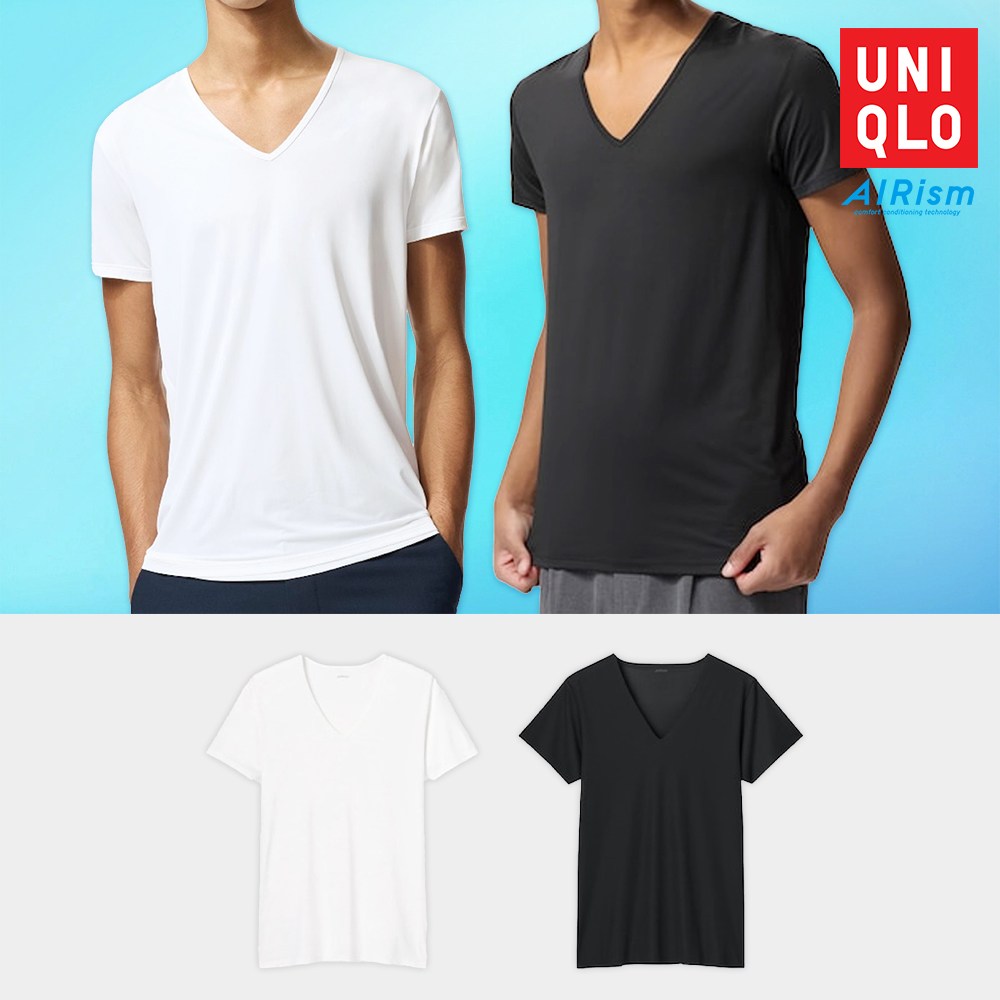 유니클로 에어리즘 남성 V넥 반팔 티셔츠 런닝 속옷 25,900원