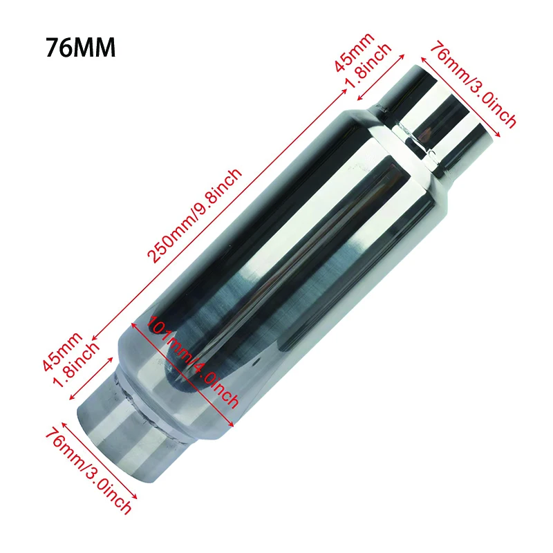 범용 자동차 배기 머플러 공명기 소음기 스테인레스 스틸 팁 테일 튜브 51MM 43,200원