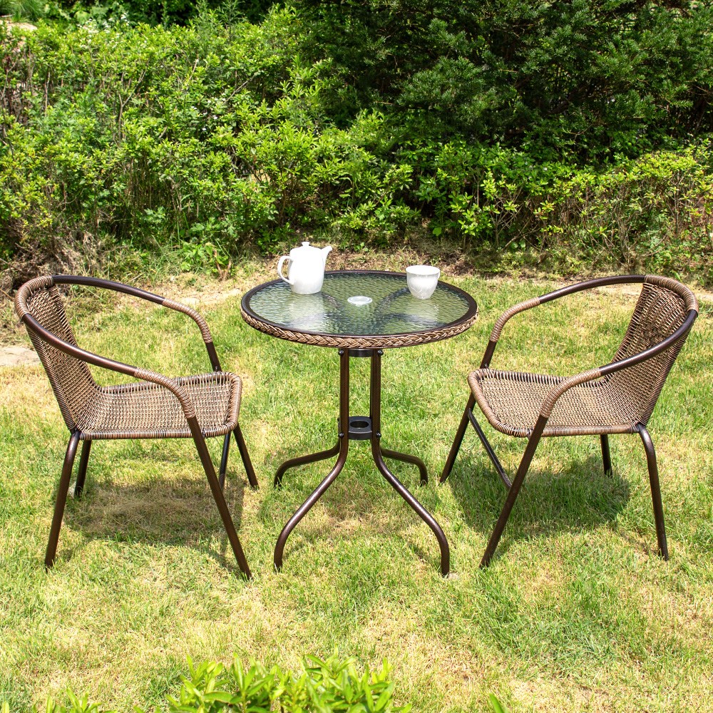 유로강화유리테이블 원형(1개)+유로39번의자(2개) 정원 카페 커피숍 2인 야외 세트, 610원형+의자2개, 1 101,900원