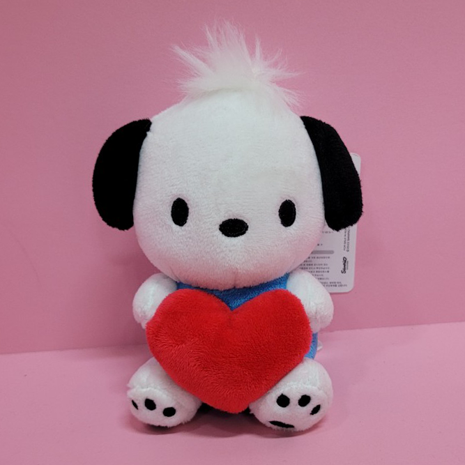 산리오 [산리오 정품] 포차코 하트 가방고리 13cm 봉제 인형 + 원형 스티커 5,500원