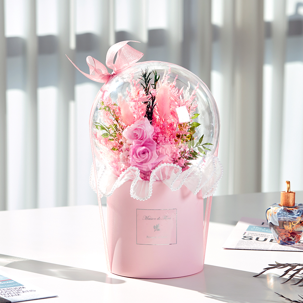 메종드플로레 시들지 않는 생화 프리저브드 플라워 LED조명 화분형 아크릴 풍선 꽃다발 꽃풍선 27,000원