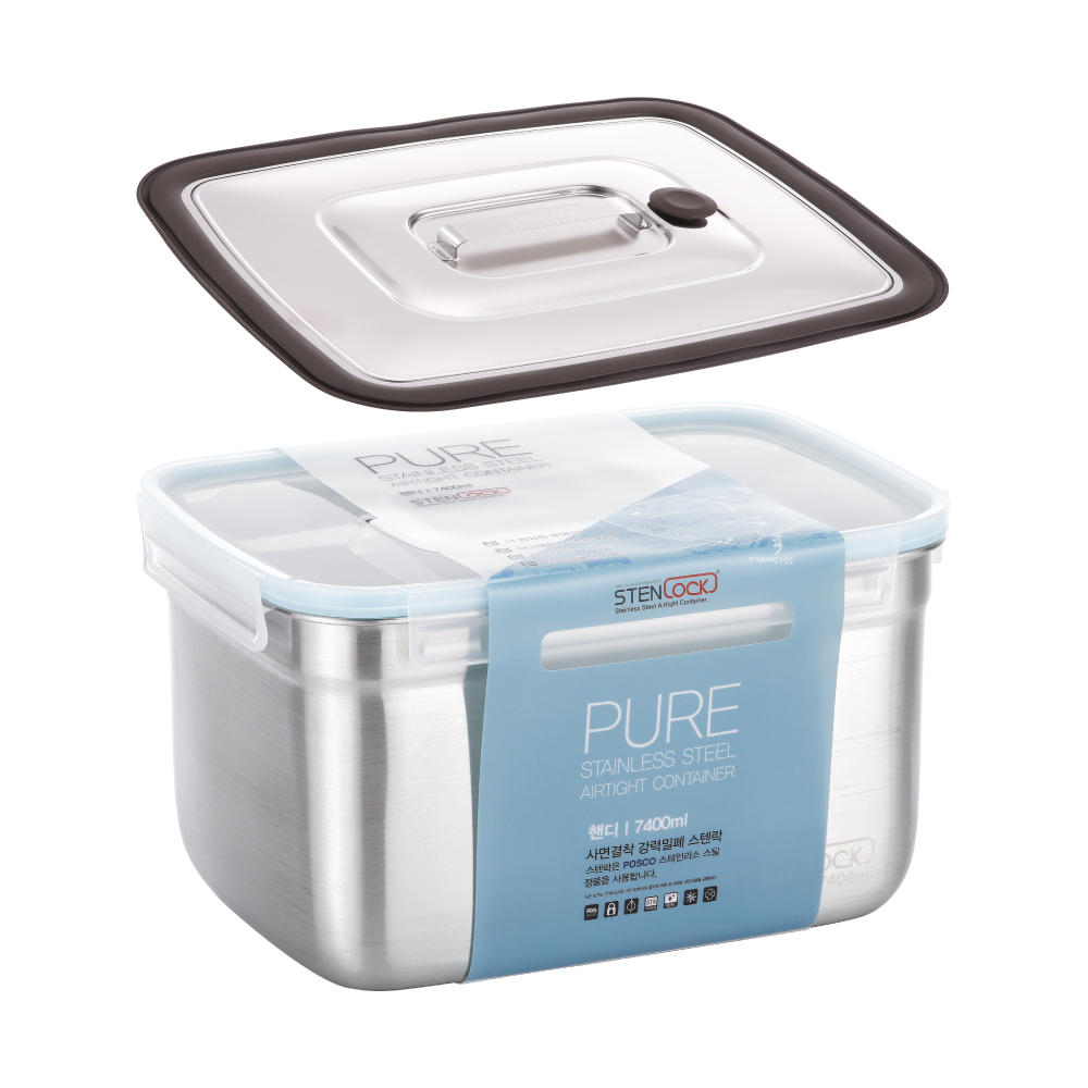 스텐락 퓨어 핸디 밀폐용기 3호 7.4L + 진공누름판 43,400원