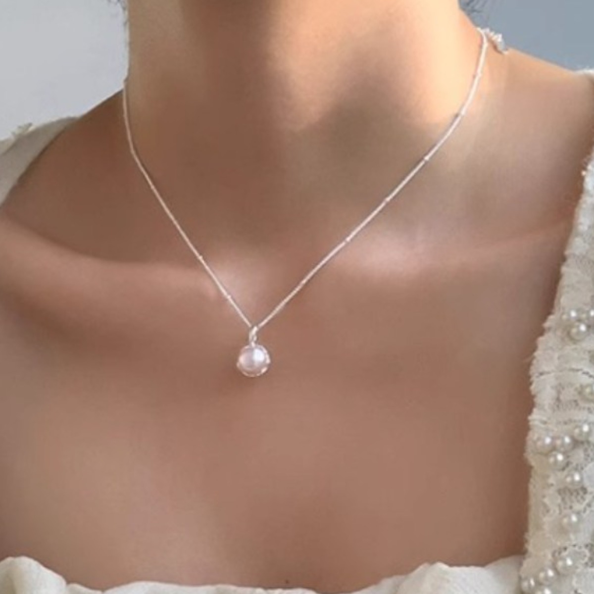 아임봄 단아하고 심플한 여성 진주 웨딩 목걸이 팬던트 14,900원