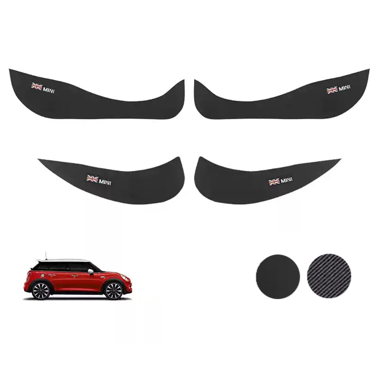 미니쿠퍼 도어 킥가드 보호커버, 블랙, 카본 색상, F바디 3세대, 블랙가죽 도어킥가드, F55 5도어 25,000원