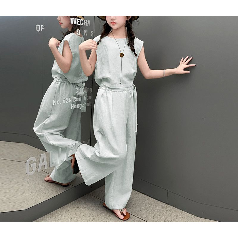 해피유통어린이 여아 여름 캐주얼 세트 민소매 탑과 루즈핏 바지14세 이상 XG03 21,690원