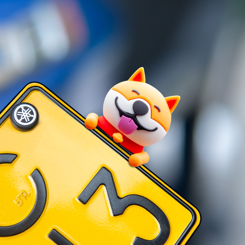 오토바이 번호판 부착 인형 강아지 피규어 자동차 네비게이션 장식 껌둥이 누렁이, 1개, 누렁이 600원