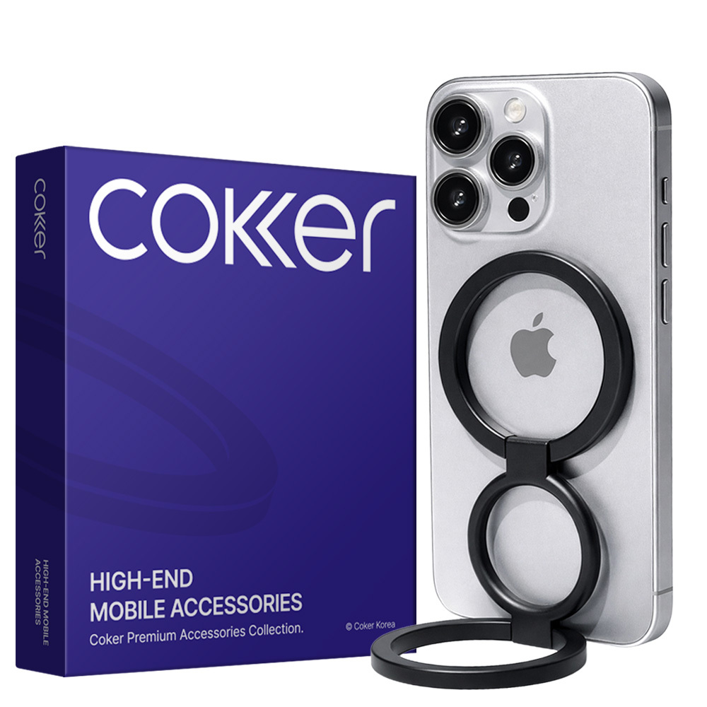 코커 절대고정 맥세이프 그립 톡홀더 양면자석 + 링추가, 1개, 블랙 23,700원