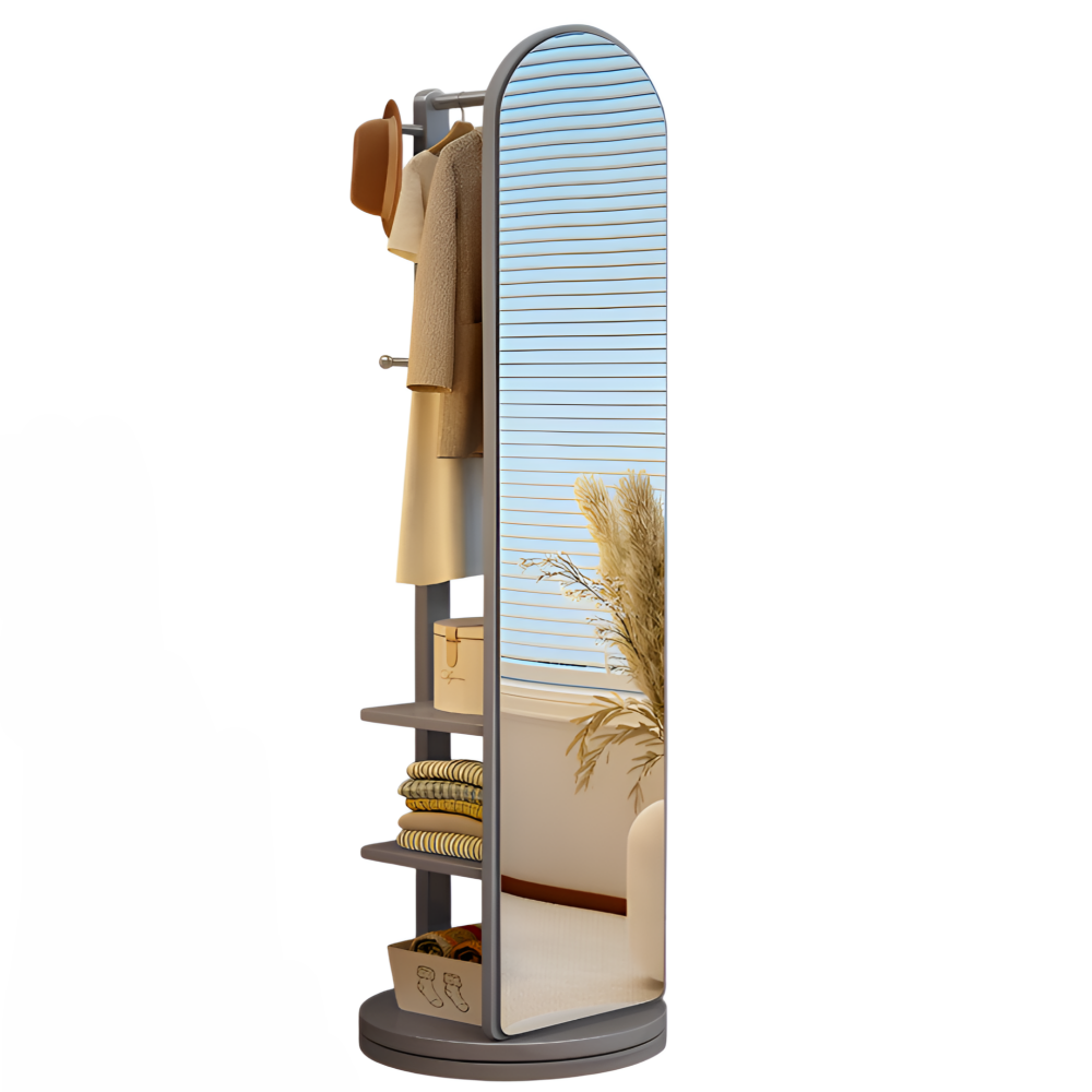 데일리유즈 360도 회전 이동식 전신거울 행거 수납장 선반 회전형 스탠드거울 122,000원