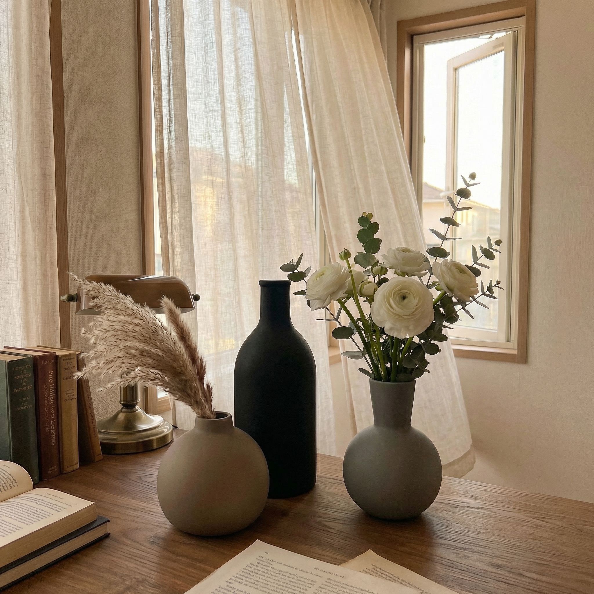 감성오브제세라믹꽃병3종쎄트, 모던세라믹꽃병, 미니멀오브제, 프리미엄오브제, 북유럽감성거실안방장식소품, 검정 베이지/샌드컬러 라이트그레이 23,900원