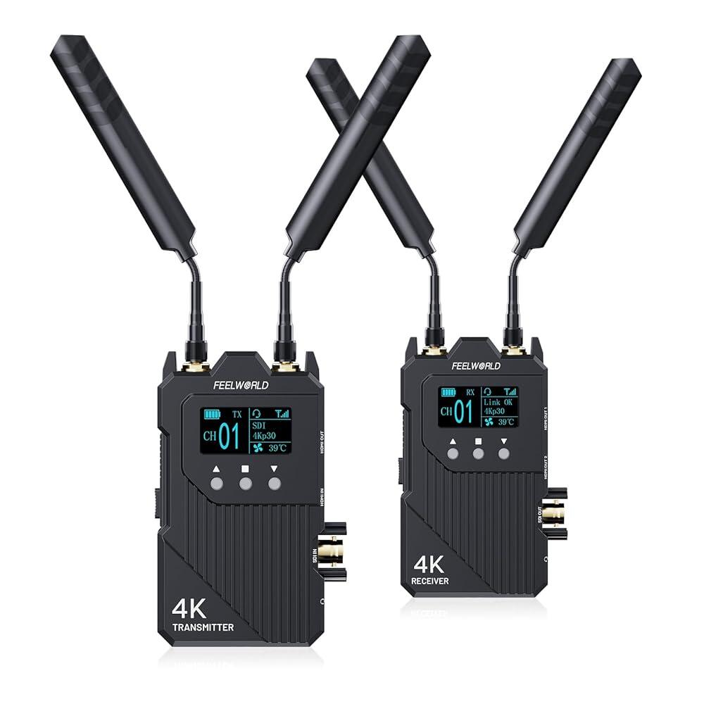 FEELWORLD WT1S 4K 무선 비디오 전송 시스템 - SDI + 듀얼 HDMI, 304.8m(1000피트) 범위, 0.08초 낮은 대기 시간, 라이브 스트리밍 및 전문 730,000원