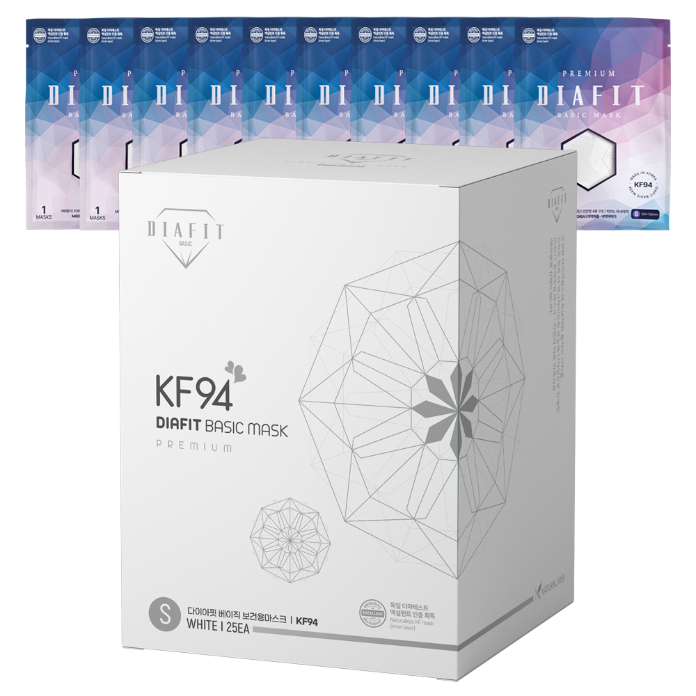 내추럴키스 다이아핏 KF94 국내생산 새부리형 개별포장 소형, 화이트, 100개, 1개입 30,900원