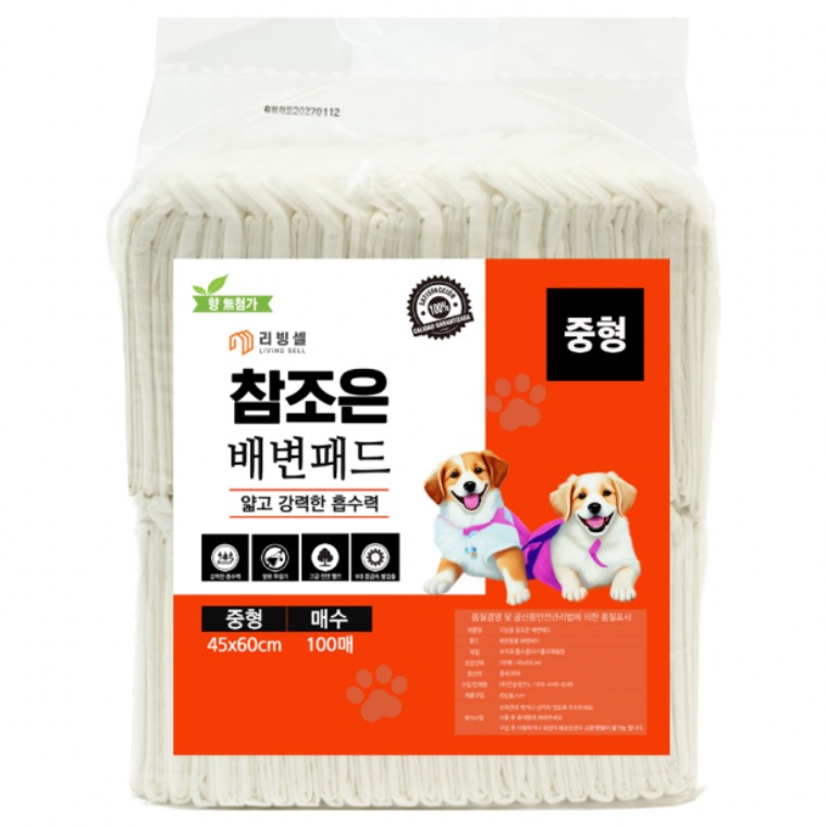 리빙셀 참조은 배변패드 100매 2팩 빠른흡수, 2개, 100개입 36,000원