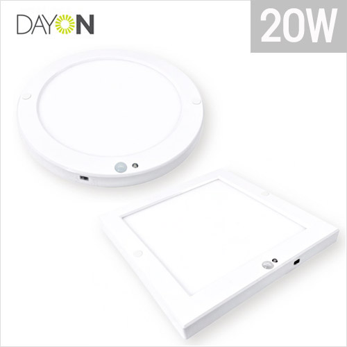 데이온 LED엣지 원형 사각 20W 8인치 직부 센서등 14,300원