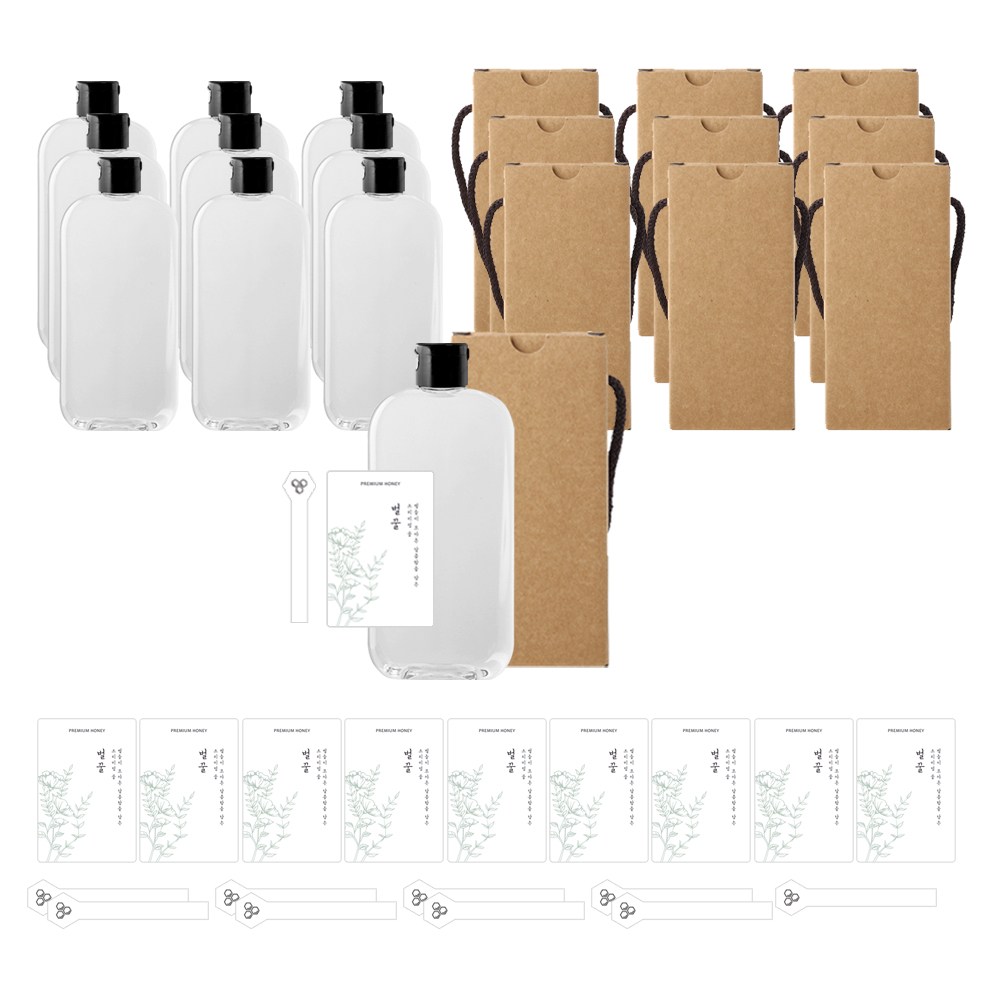 납작 꿀통 원터치 검정마개 일러스트 스티커 패키지 세트 벌꿀 24,530원