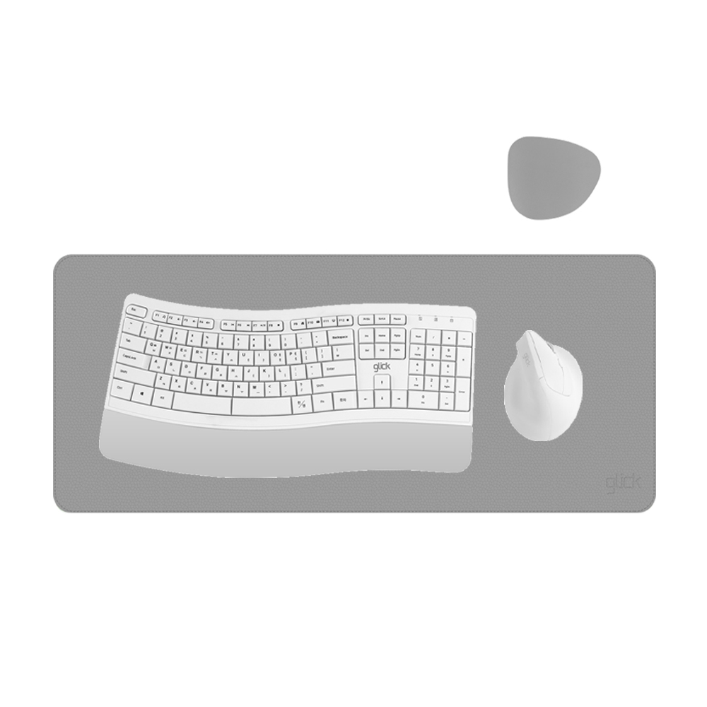 지클릭커 오피스프로 에르고M 인체 공학 무선 키보드 마우스 세트, 인체공학, 미디엄그레이, EK100 WITH PAD 35,800원