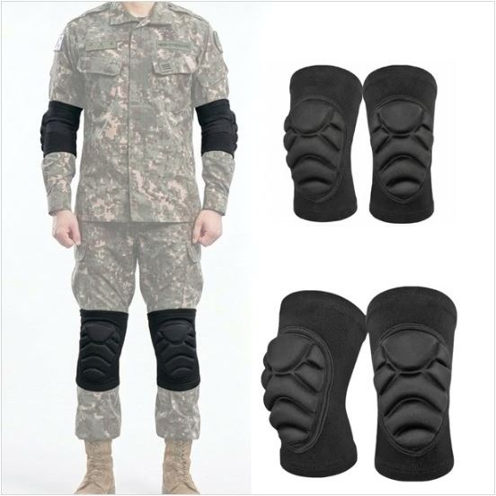 [RCM] 팔꿈치보호대 2개 + 무릎보호대 2개 [12mm패드] - 스포츠보호대 군인보호대, 1세트, 검정 15,500원