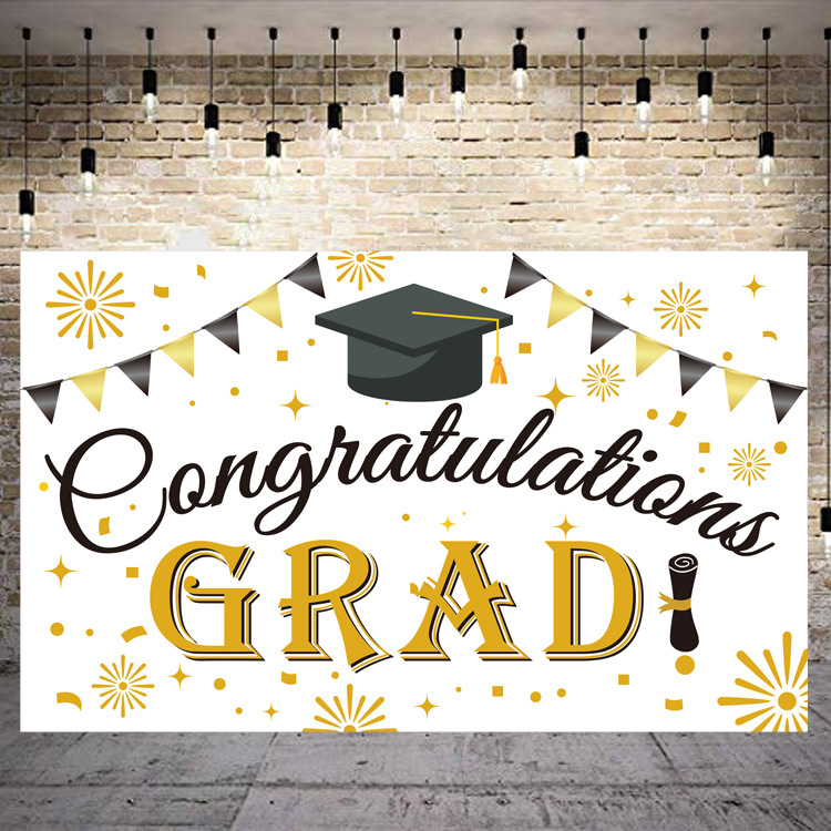 졸업 행사 대형 현수막 배경 천 180x110cm 축하 파티 졸업식 배너 포토존 가랜드, 화이트 14,900원
