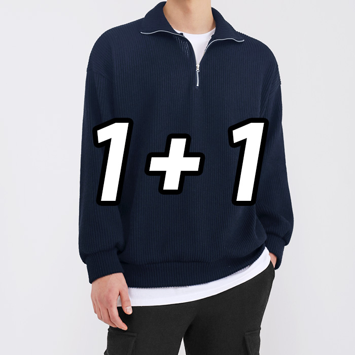 2장 세트 남녀공용 데일리 골지 반집업 니트 빅사이즈 (SCC5264PT) 29,400원