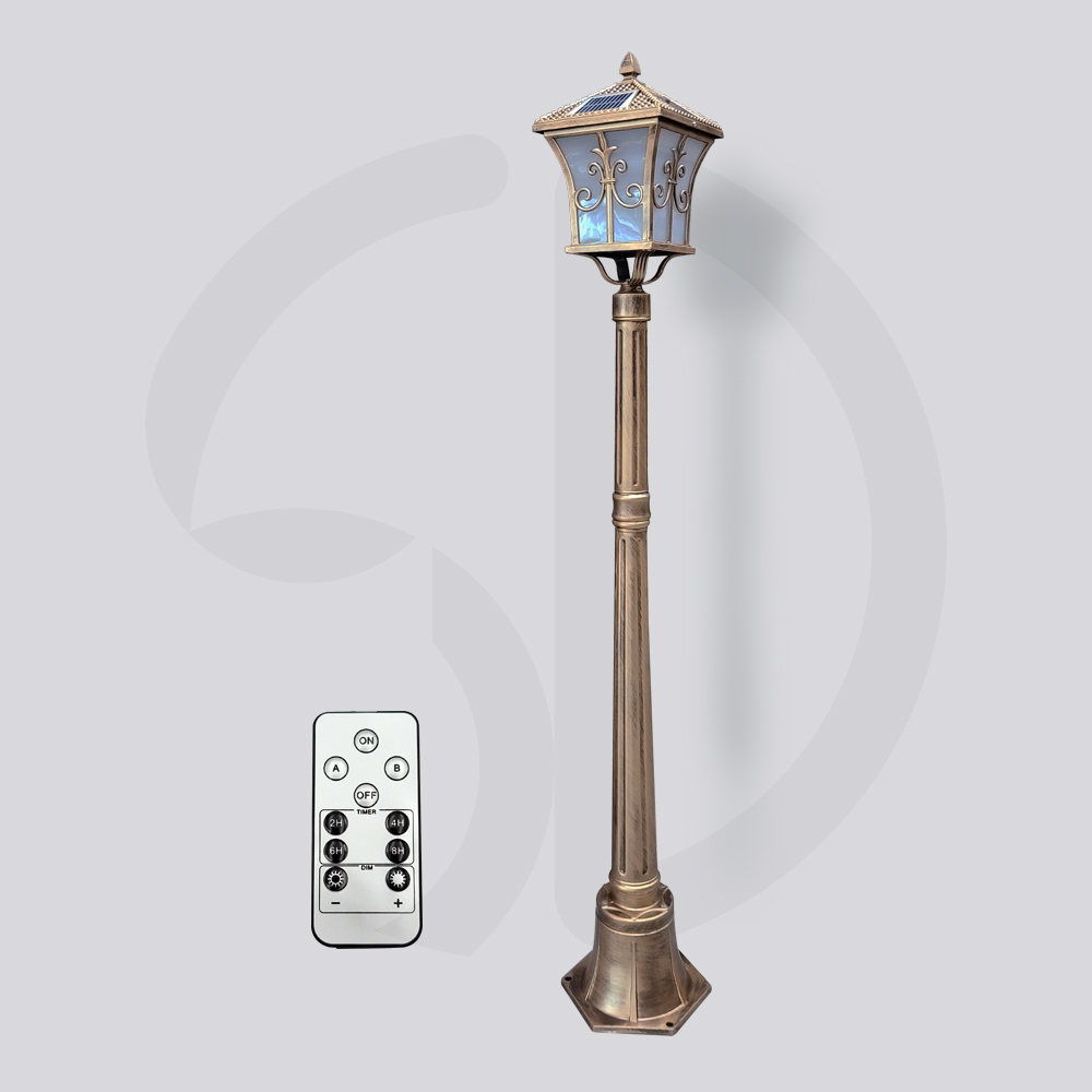 솔까든 태양광 동양풍 엔틱육각 1.3m 정원등 리모컨제어 2가지불빛 내장 공원등 145,000원