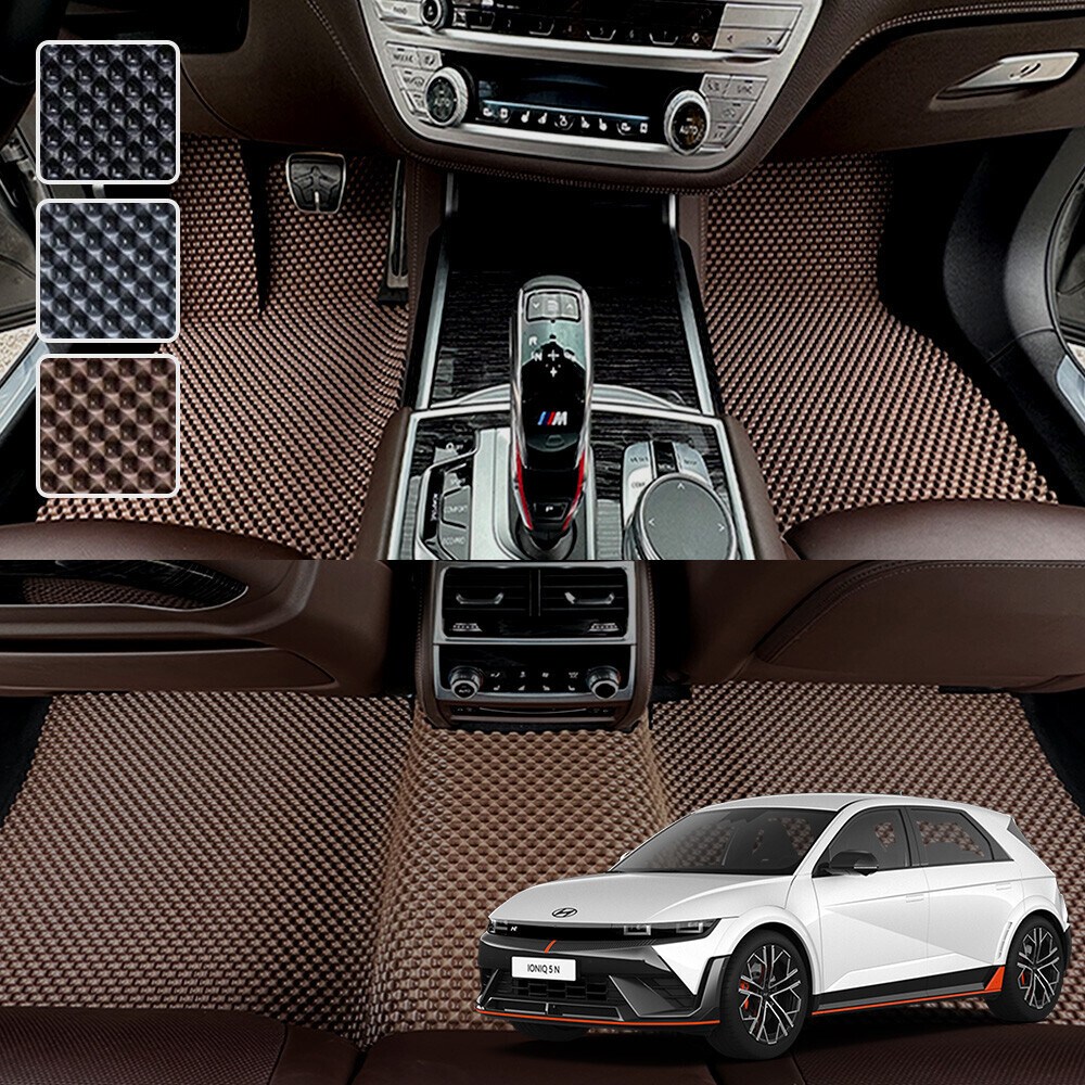 DXSOAUTO 아이오닉5 N NE 전용 3D 엠보싱 차세대 고무매트 1열2열 세트, 블랙, 58_6 아이오닉5 N 69,000원