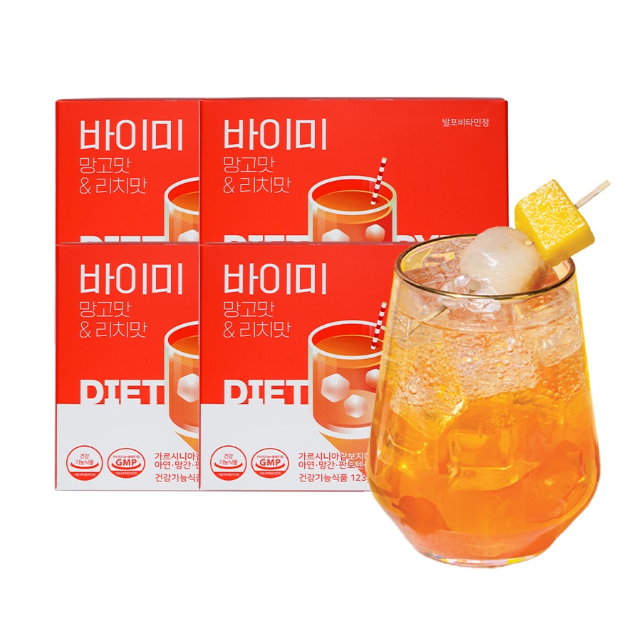 바이미 망고맛&리치맛 (가르시니아 다이어트 발포비타민), 4박스, 30정 132,900원