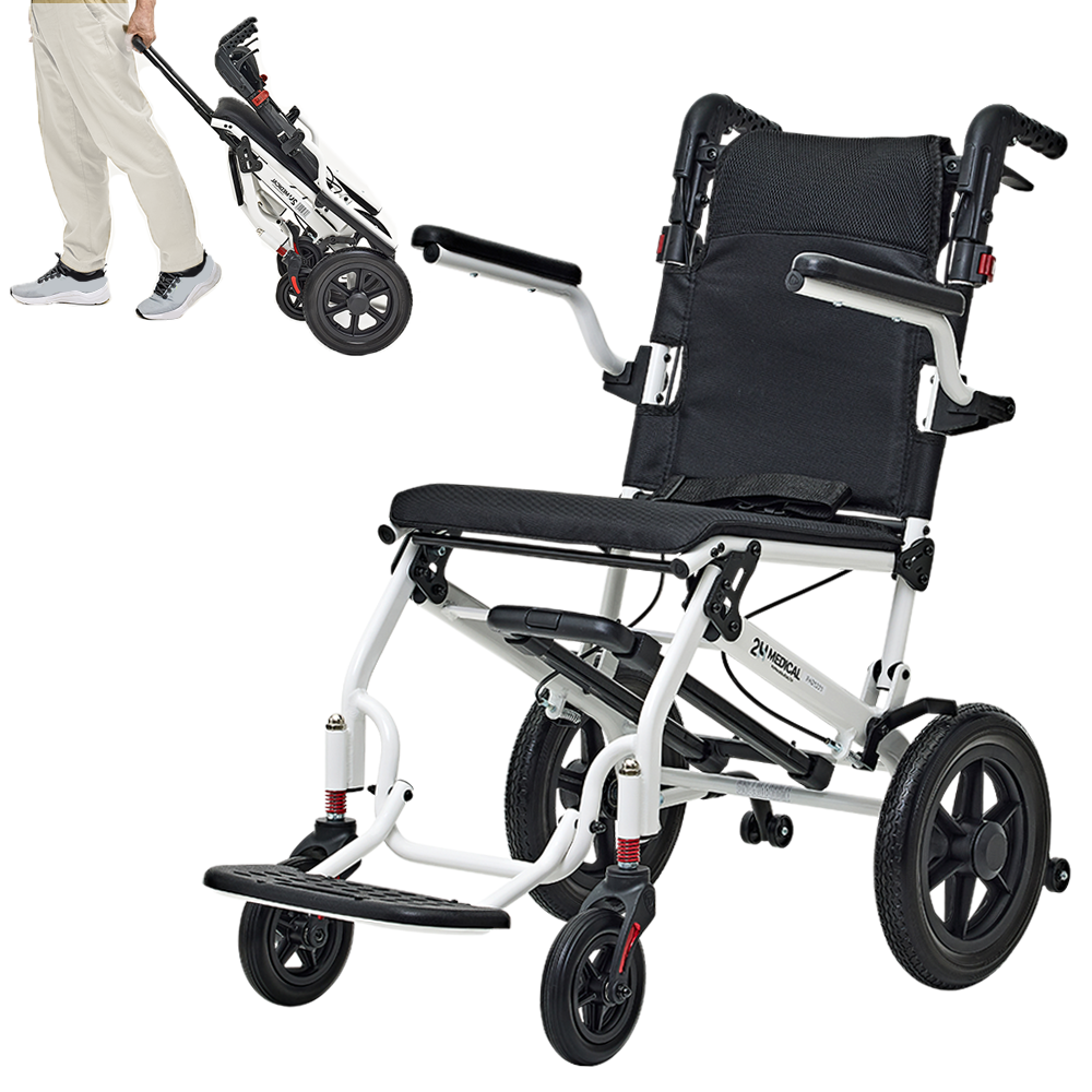 2H메디컬 핸디 휠체어 프라임 10KG 등받이높이조절 경량 수동 접이식 휠체어, 1개, 핸디프라임 블랙 265,000원