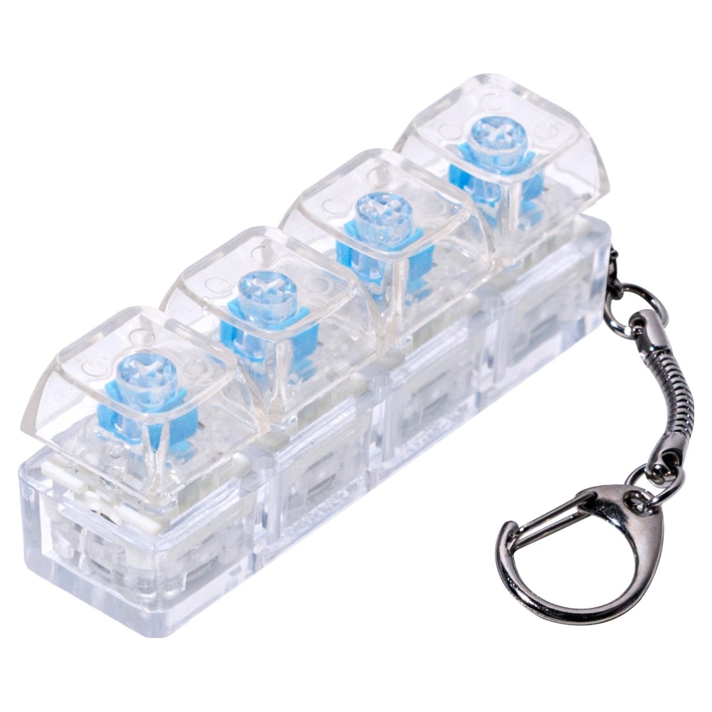 구스페리 LED 파스텔 키보드 키캡 키링 4구, 투명화이트, 1개 5,400원