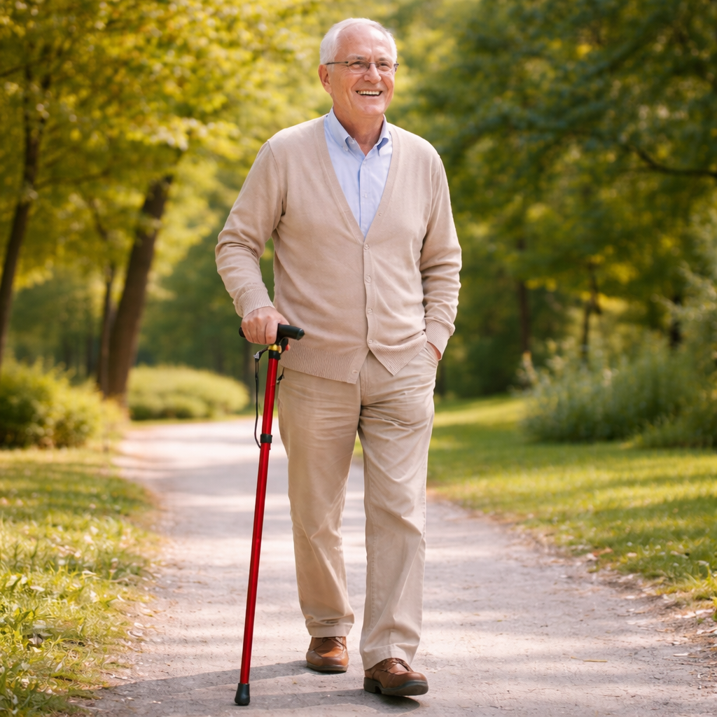 나드리몰 가벼운 길이조절 어르신 지팡이, 1개, 레드 10,500원