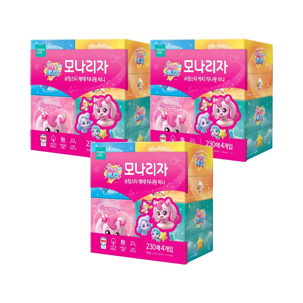 모나리자 캐치 티니핑 미니 천연펄프 미용티슈 2겹 13,480원