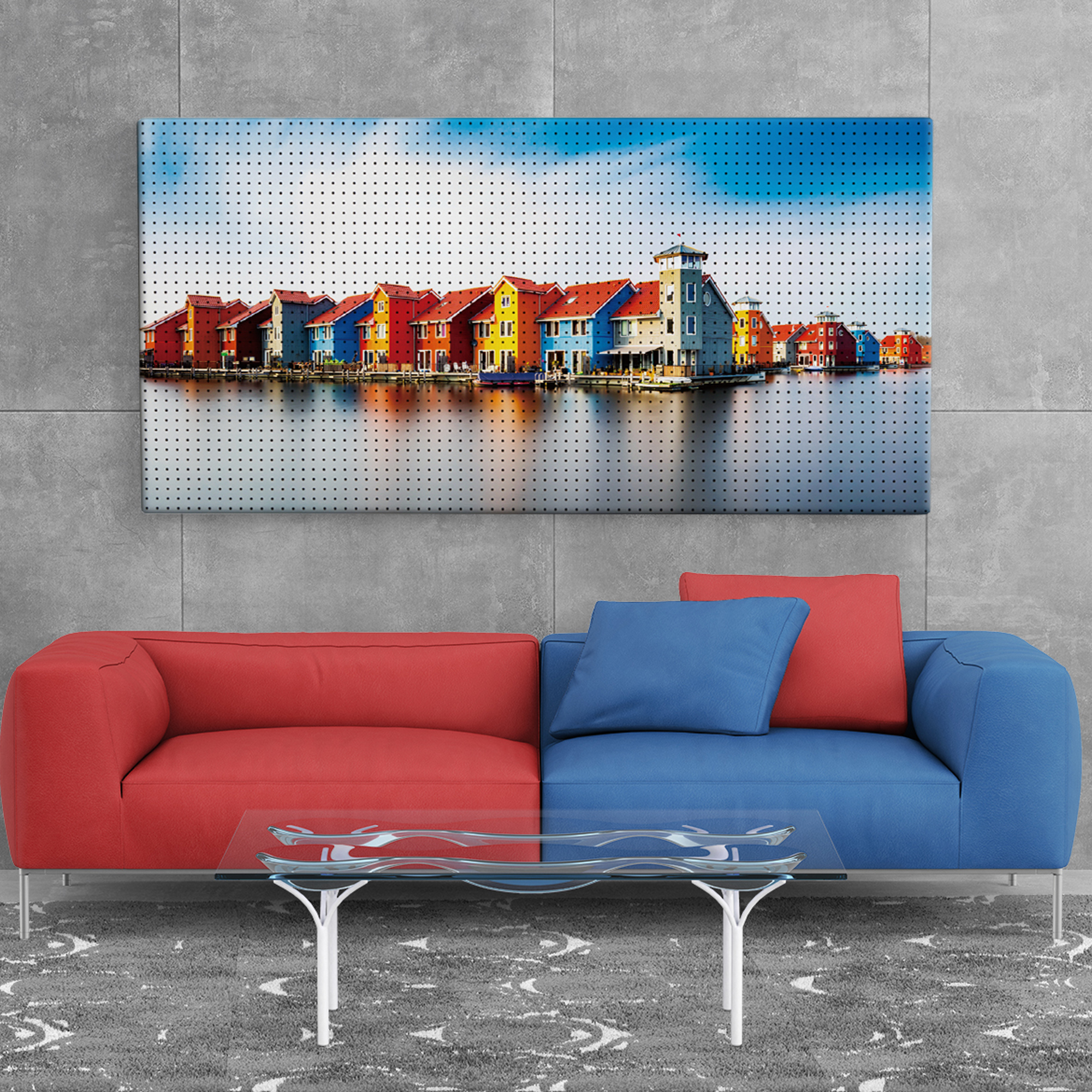 타공판닷컴 UV프린팅 타공판 세트 600 x 1000 mm, 레인보우 빌리지, 1세트 62,720원