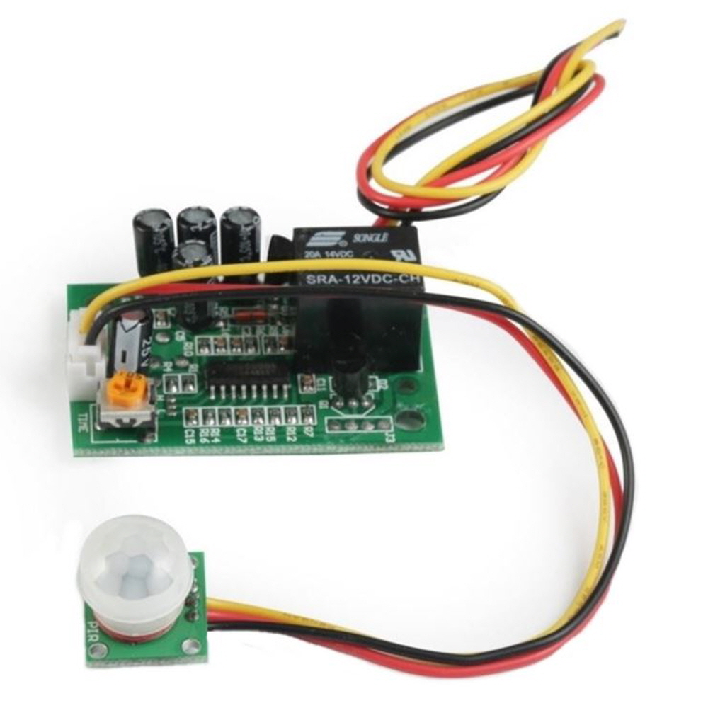 DC 12V PIR 모션센서 릴레이 모듈 - 인체 감지 자동 제어 스위치 7,500원