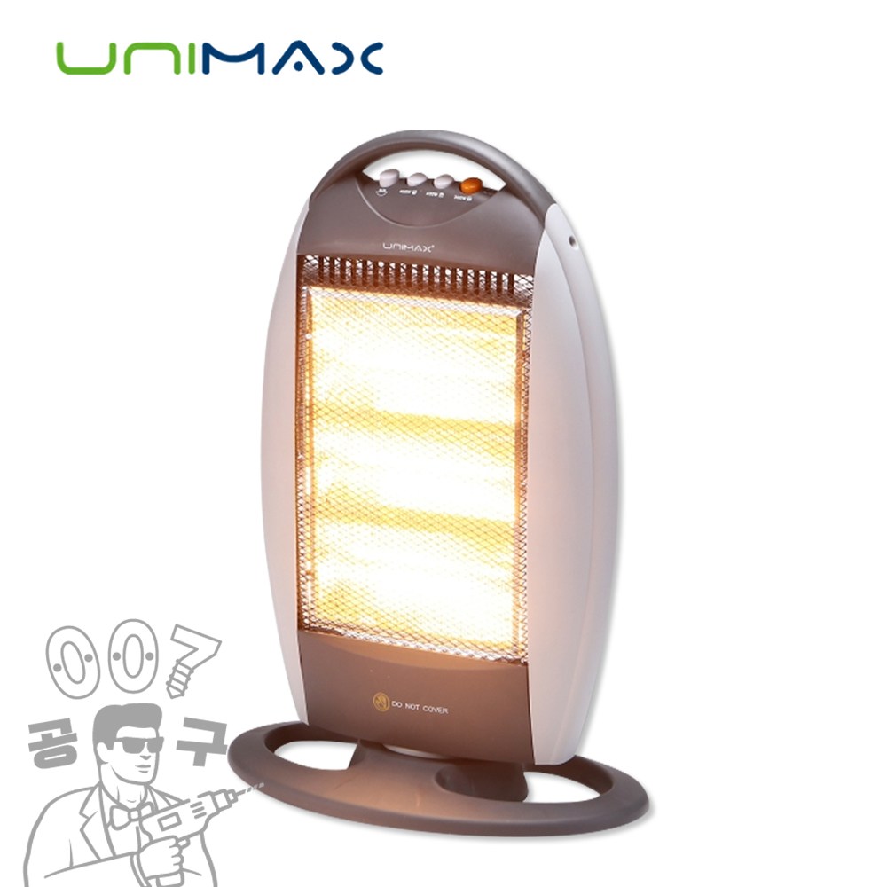 유니맥스 사무실발난로 미니온풍기 석영관 전기히터 3단 UMH-4304 캠핑용 가정용 업소용 30,000원