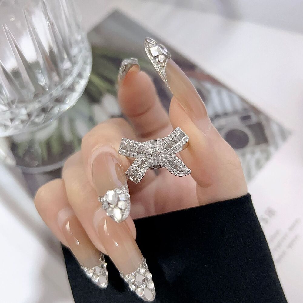 웰리나 실버 리본 큐빅 반지 여성 반지 포인트반지 오픈링 13,900원