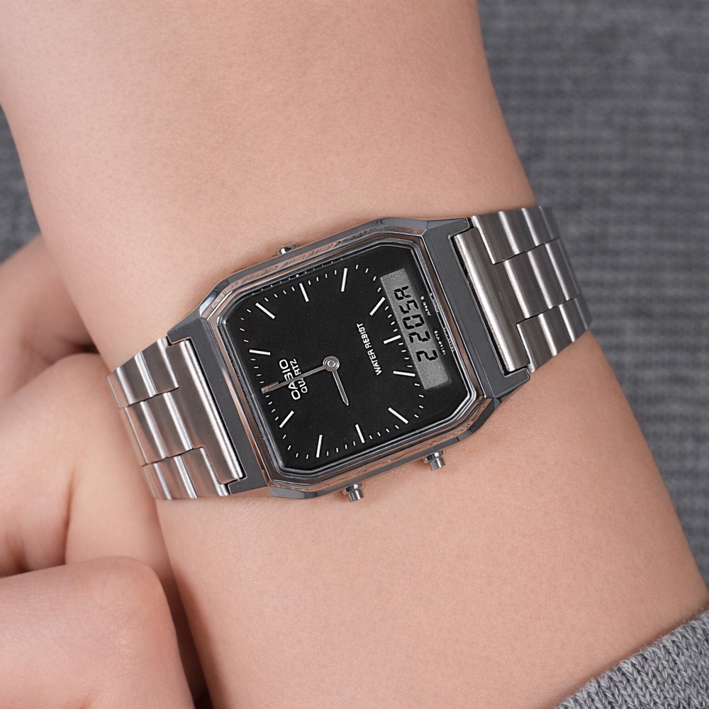 카시오 AQ-230A-1DMQ 빈티지 레트로 학생 커플 남여공용 메탈 전자시계 사각 지코스모 공식수입 58,650원