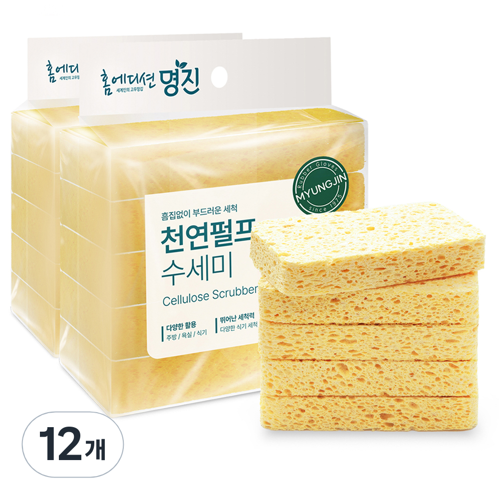 명진 홈에디션명진 무흠집 펄프 수세미, 5개입, 12개 18,240원